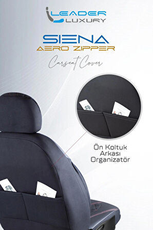 Toyota Yaris 2006-2008 Uyumlu Lüx Yarı Deri Oto Koltuk Kılıfı Ön Arka Takım Yeni Siena SİYAH KIRMIZI