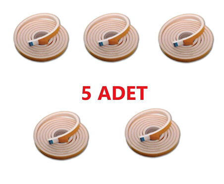 5 Adet 3 Metre Yapışkanlı Kapı Bandı Isı Yalıtım Süngeri