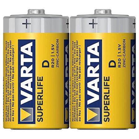 Varta Superlife Çinko Büyük D Boy Pil 24'lü Paket