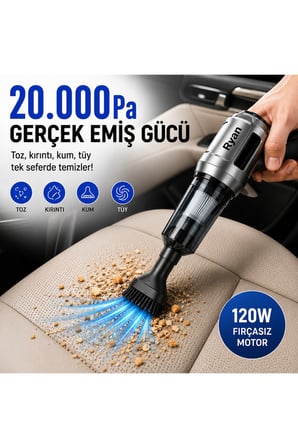 Günlük Eşya Mobil Temizlik Otomobil Aleti Araç İçi Süpürge Kablosuz Taşınabilir Katlanabilir
