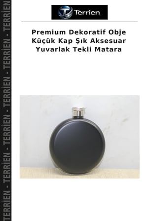 Premium Dekoratif Obje Küçük Kap Şık Aksesuar Yuvarlak Tekli Matara
