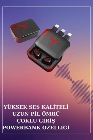 Powerbank Özellikli Bluetooth Kulaklık ve Nabız Ölçer Akıllı Saat Bileklik He
