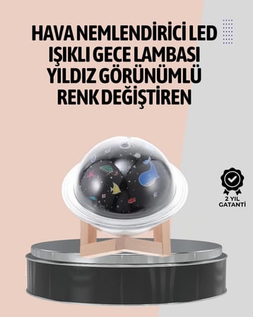 Gece lambası özellikli taşınabilir nemlendirici ve aromaterapi cihazı USB giri?