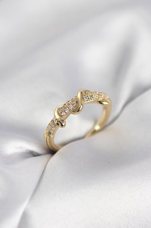 Gold Renk Zirkon Taşlı Sarmal Yılan Model Kadın Yüzük 5886