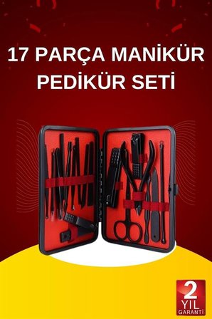 17 Parça El Ayak Bakım Seti Tırnak Temizleme Manikür Pedikür Cımbız Törpü T