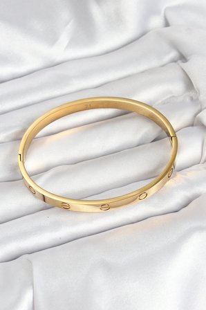 316L Çelik Gold Renk 65 mm Kadın Kelepçe Bileklik 5886
