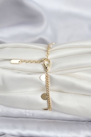 14K Gold Renk Kaplama Kalpli Model CM Kadın Bileklik 5886