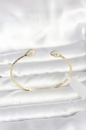 Pirinç Gold Renk Yılan Model Bileklik 5886