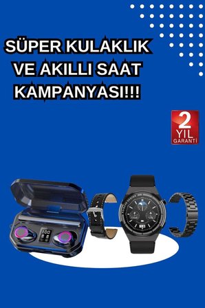 Yeni Nesil Kampanyası Bluetooth Bağlantılı Akıllı Saat ve Kablosuz Kulaklık D