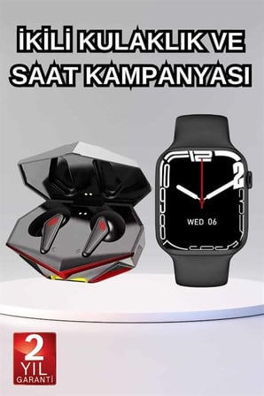 İkili Set Dev Kampanya Ucuz Kulaklık Ucuz Akıllı Saat Gürültü Önleyici Uzun 
