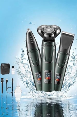 3 Başlıklı Profesyonel Saç ve Sakal Bakım Seti Vücut Burun ve Kulak Tüy Alma
