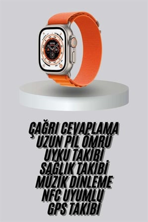 Yeni Nesil Akıllı Saat Uyku ve Sağlık Takibi Titeşimli Sesli Arama Mesaj ve Bil