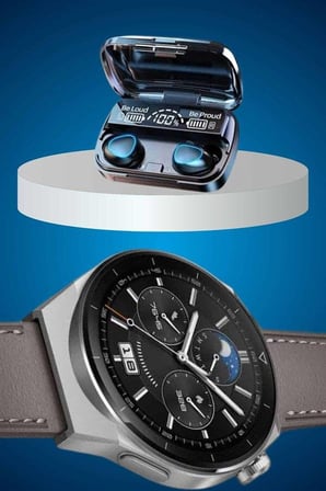 İkili Set Akıllı Saat Ve Bluetooth Kulaklık Kablosuz Uzun Pil Ömrü Spor Modlar