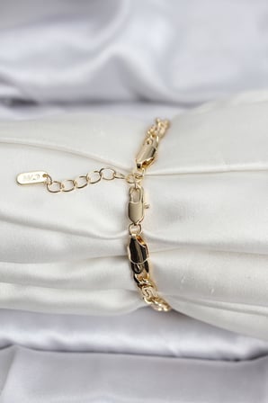 14K Gold Renk Kaplama Zincir Model CM Kadın Bileklik 5886