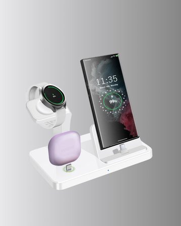Kablosuz Şarj İstasyonu 4’ü 1 Arada iPhone Watch ve AirPods Uyumlu