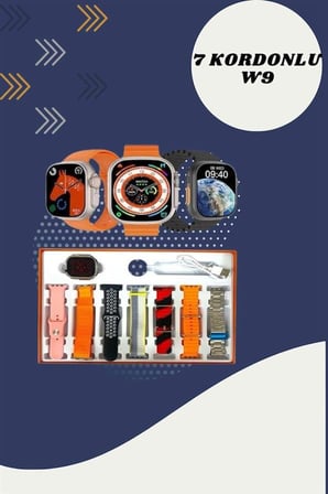 7 Kordonlu Akıllı Saat Ve Aynalı Bluetooth Kulaklık Powerbank Dijital Göstergel