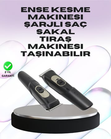 Sessiz Motorlu Kablosuz Kullanımlı Şarjlı Saç ve Sakal Kesme Makinesi – Tarak