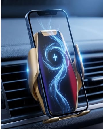 Otomatik Açılan Araç Telefon Tutucu Kablosuz Şarj ve Tek Elle Kullanım