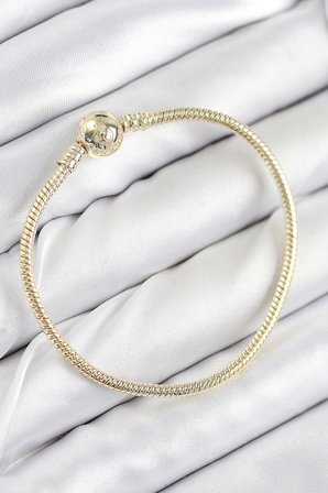 Pirinç Charm Topcuk Model Gold Renk Kadın Bileklik 5886