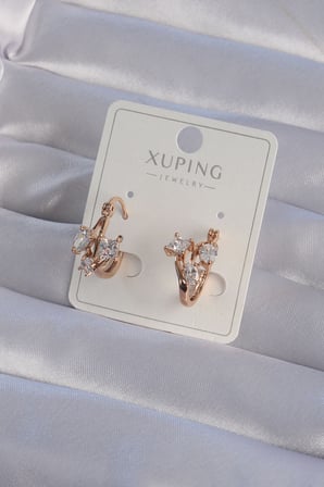 XUPİNG Rose Renk Zirkon Taşlı Halka Küpe 5886