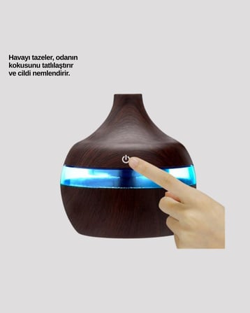 Aromaterapi Uyumlu 300 ml LED Işıklı Oda Kokusu Difüzörü