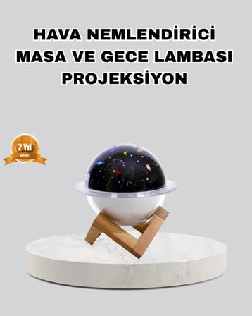 Aromaterapili USB Hava Nemlendirici – Projeksiyon Işıklı Sessiz ve Şık Tasar?