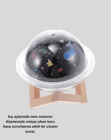 Aromaterapili USB Hava Nemlendirici – Projeksiyon Işıklı Sessiz ve Şık Tasar?