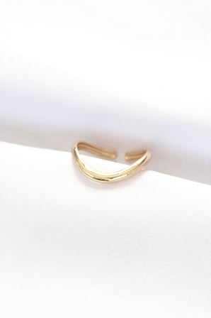 Yassı Gold Renk Ayarlanabilir Yüzük 5886