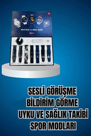 Ucuz Kaliteli Yeni Nesil 7 Kordonlu Akıllı Saat ve Kablosuz Bluetooth Kulaklık AN