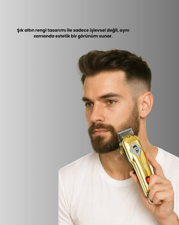 Güçlü Motorlu LCD Ekranlı Şarjlı Tıraş ve Şekillendirme Makinesi
