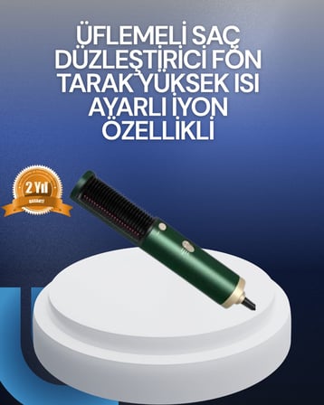 Saç Kurutma Düzleştirici ve Tarak Tek Cihazda – 3 Kademeli Isı Ayarı