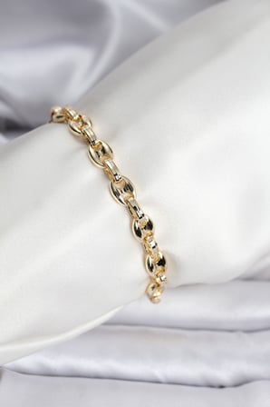 14K Gold Renk Kaplama Kahve Çekirdeği Model CM Kadın Bileklik 5886