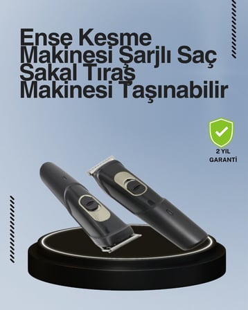 Kablosuz Paslanmaz Çelik Bıçaklı Profesyonel Saç ve Sakal Tıraş Makinesi – 