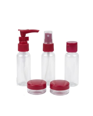 5 Parça Kozmetik Dolum Şişesi Seti Seyahat Tipi Sızdırmaz Bakım Kabı