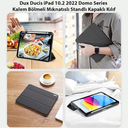 Dux Ducis iPad 10.9 2022 Kılıf Domo Series Kalem Bölmeli Mıknatıslı Standlı K