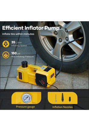Kriko Kiti 5 Tonluk Hidrolik Kriko 150 Psi Lastik Şişirme Aleti Hava Pompası Bijon Sökme Led Işık