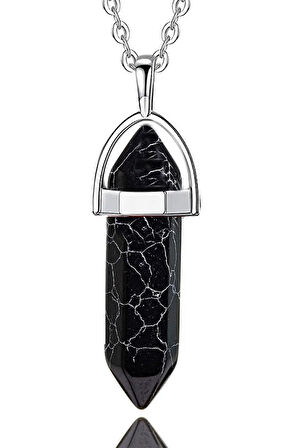 Sertifikalı Çivi Model 1.kalite Doğal Siyah Varisit Taşı Çivi Kolye