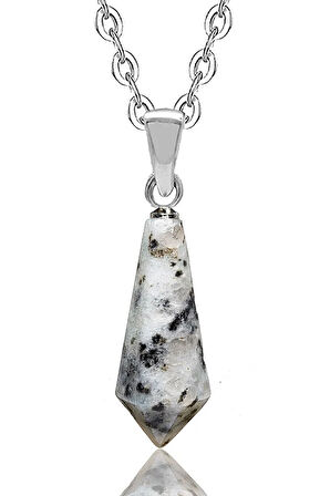 Sertifikalı Gümüş Aparatlı A+ Doğal Ay Taşı Kolye