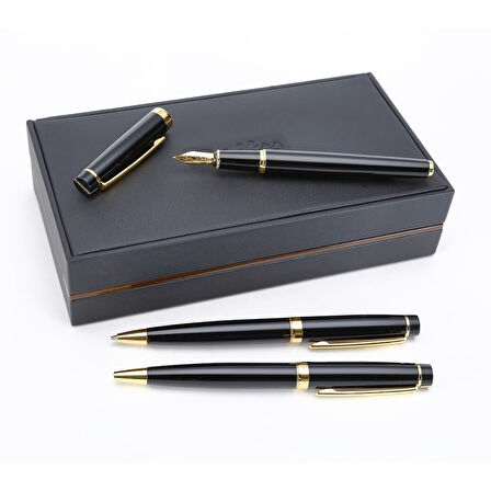 Scrikss Marka Siyah Altın 3 lü Kalem Seti