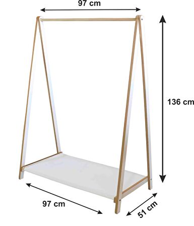 Ayaklı Konfeksiyon Askılık Ahşap Elbise Askılığı Portmanto Asudehome