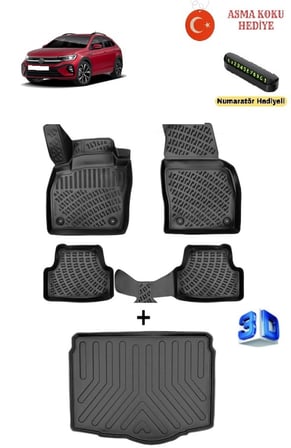 Volkswagen Taigo 2020 Sonrası Uyumlu 3D Havuzlu Paspas ve 3D ALT KADEME Bagaj Havuzu Seti ASMA KOKU VE NUMARATÖR HEDİYELİ