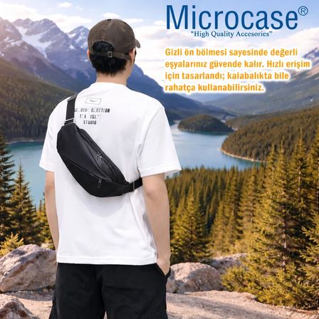 Microcase 2 Bölmeli Günlük Kullanım Çapraz Omuz Askılıklı Çanta AL5535 - SİYAH