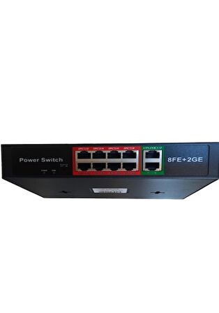 8+2 PORT POE GİGABİT NETWORK İP KAMERA İÇİN 8 PORT SWİCH