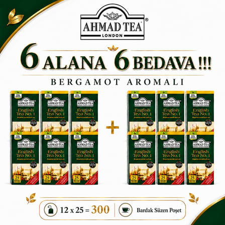 AHMAD TEA No.1 English Tea Bardak Poşet Çay 25x2 gr - 300 Adet
