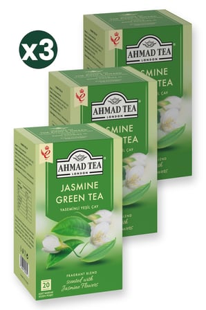 Ahmad Tea Yasemin Aromalı Yeşil Çay 20'li Bardak Poşet 3'lü Ekonomik Paket –60 Poşet Çay