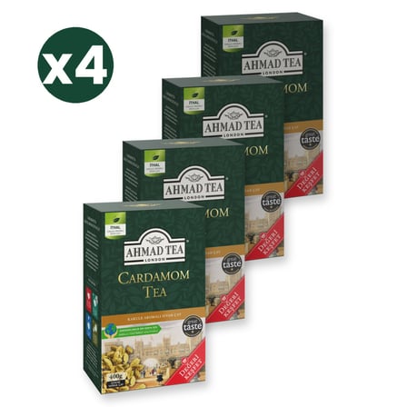 Ahmad Tea Cardamom Tea 400 G Dökme Çay 4'li Ekonomik Paket – Toplam 1600 Gram Dökme Çay
