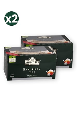 Ahmad Tea Earl Grey Demlik Poşet Çay 100'Lü 320 G 2'Li Ekonomik Paket – Toplam 200 Demlik Poşet