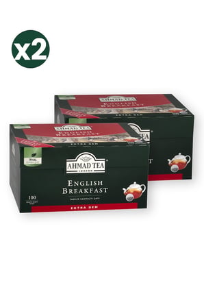 Ahmad Tea English Breakfast Demlik Poşet Çay 100'lü 320 G 2'li Ekonomik Paket – Toplam 200 Demlik Poşet