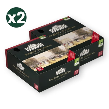 Ahmad Tea English Breakfast Bardak Poşet Çay 100'lü 200 G 2'li Ekonomik Paket – Toplam 200 Bardak Poşet