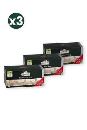 Ahmad Tea Earl Grey Bardak Poşet Çay 25'Li 50 G 3'Li Ekonomik Paket – Toplam 75 Bardak Poşet